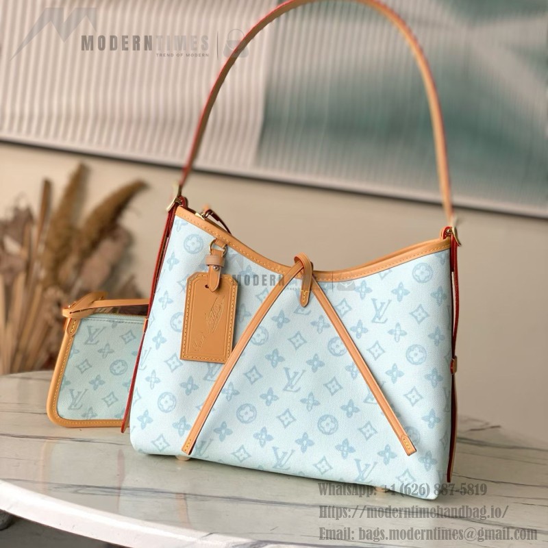 Louis Vuitton Carryall Small Bag Monogram Origine Bleu Courrier – Vintage Inspired