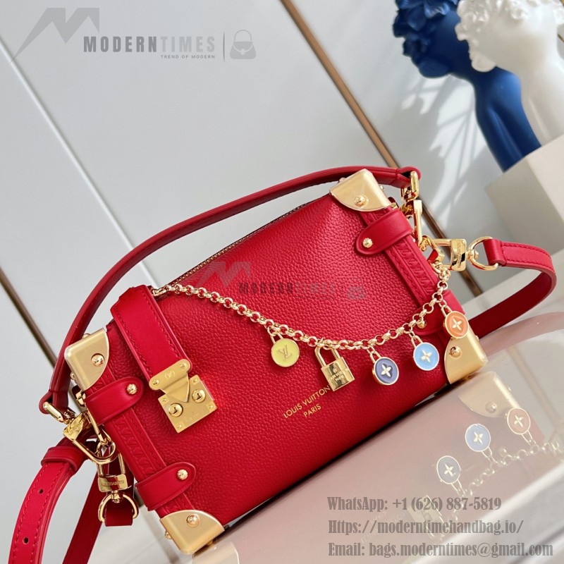 Louis Vuitton Side Trunk Medium Bag M27449 Light Green / M28333 Red