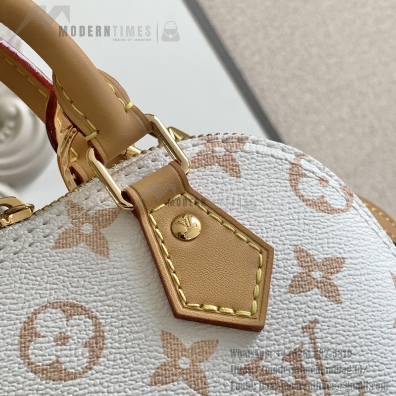Louis Vuitton Nano Alma Handbag in Monogram Canvas with Leather Trim