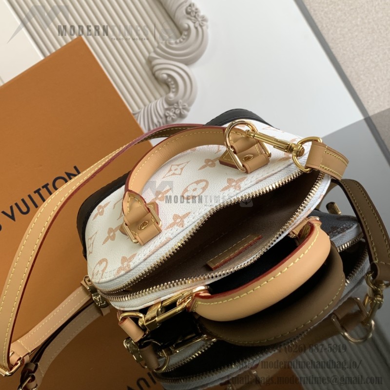 Louis Vuitton Nano Alma Handbag in Monogram Canvas with Leather Trim