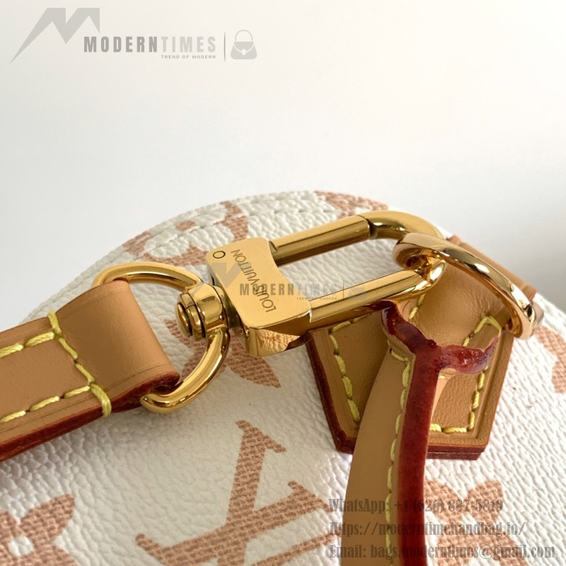 Louis Vuitton Nano Alma Handbag in Monogram Canvas with Leather Trim