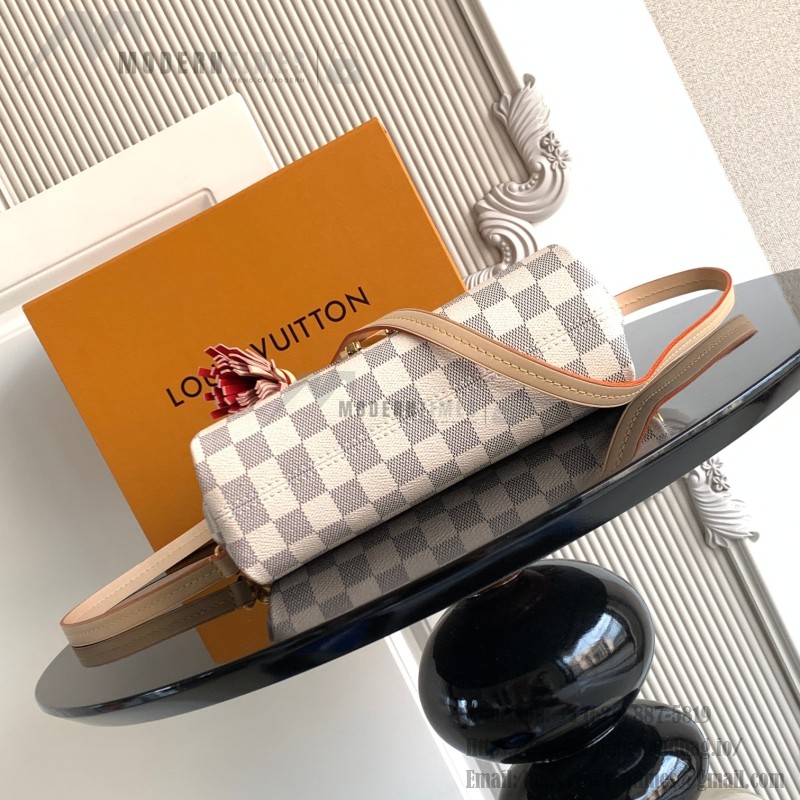 Louis Vuitton Croisette Damier Azur canvas handbag with leather tassel