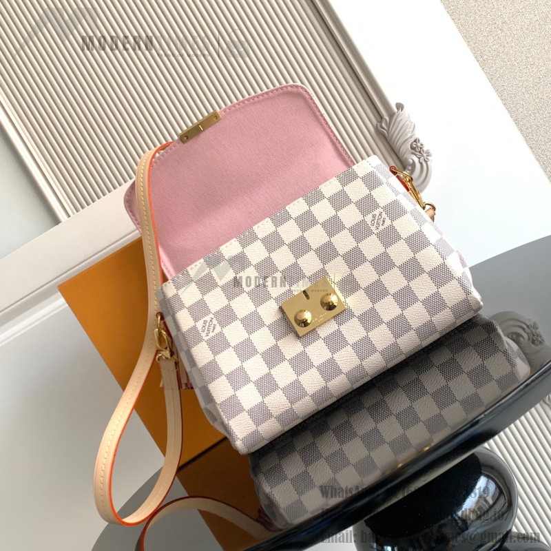 Louis Vuitton Croisette Damier Azur canvas handbag with leather tassel