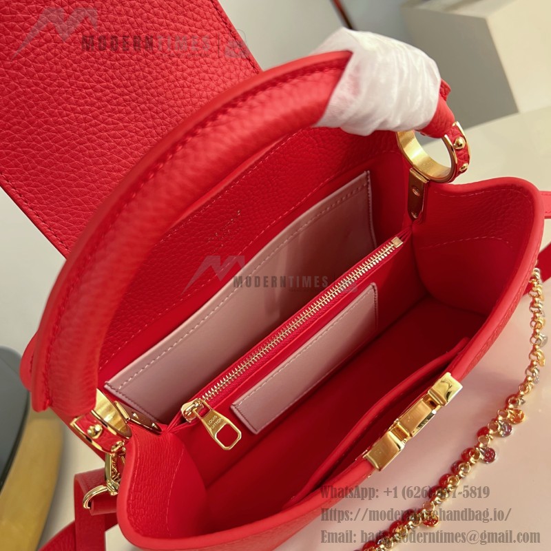 Louis Vuitton Capucines BB LV Confetti red Taurillon leather handbag M28197