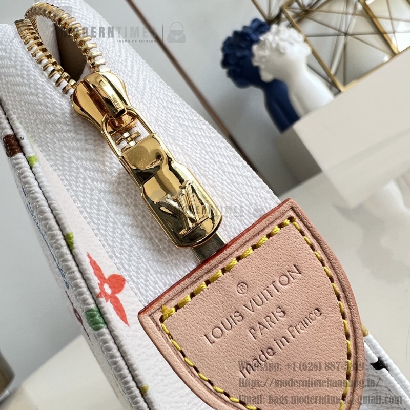 Louis Vuitton Pochette Toilette MM Monogram Multicolore White Cosmetic Pouch