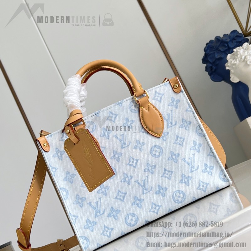 Louis Vuitton OnTheGo PM Monogram Origine Bleu Courrier Tote Bag