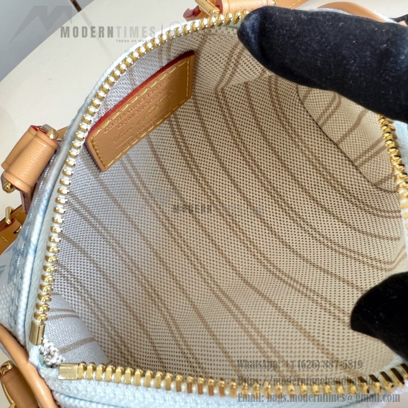 Louis Vuitton Nano Speedy Monogram Origine Blue Handbag