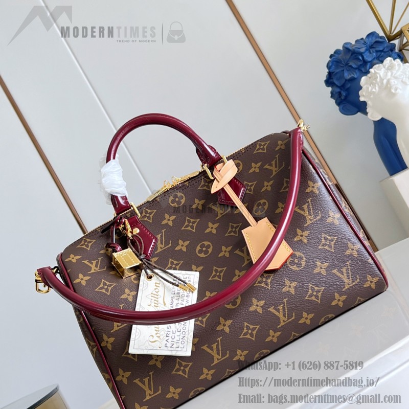 Louis Vuitton Speedy Soft 30 Monogram Anniversary handbag in Monogram canvas with leather trim and travel-inspired accessories