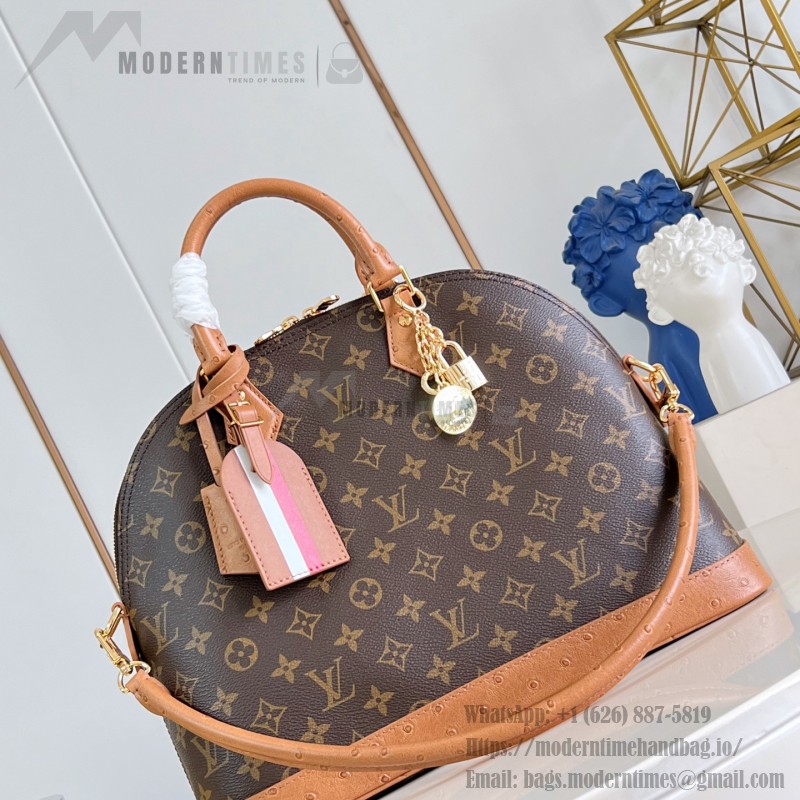 Louis Vuitton Alma MM Monogram Ostrich Trim Limited Edition N30049