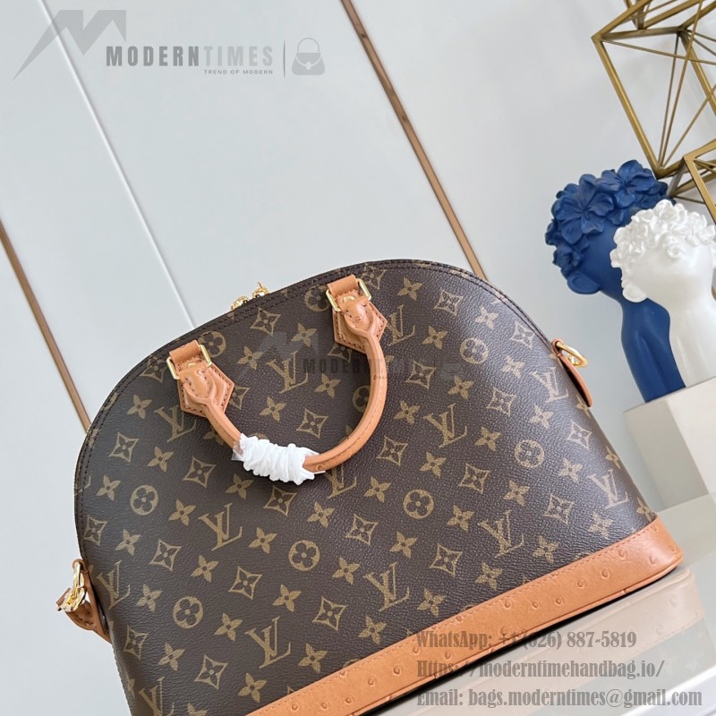 Louis Vuitton Alma MM Monogram Ostrich Trim Limited Edition N30049
