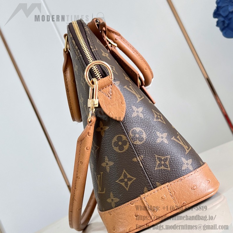 Louis Vuitton Alma MM Monogram Ostrich Trim Limited Edition N30049