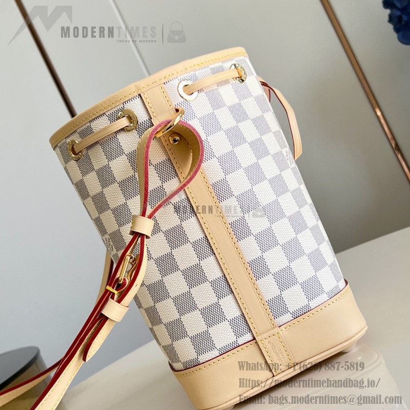 Louis Vuitton Noé BB Damier Azur Bucket Bag N40594 Front View
