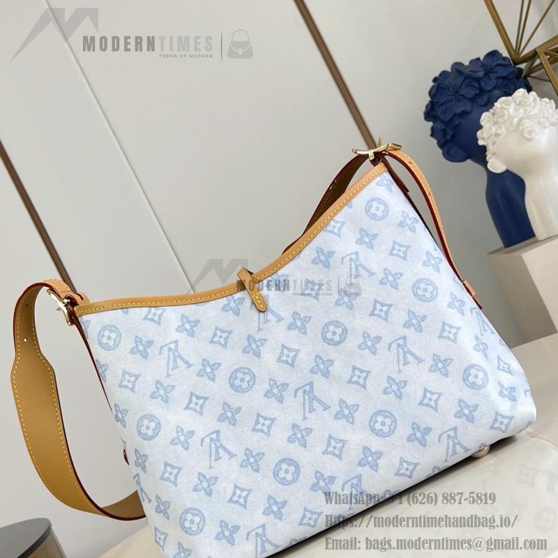 Louis Vuitton CarryAll PM Monogram Origine Bleu Courrier Shoulder Bag M27532 Front View