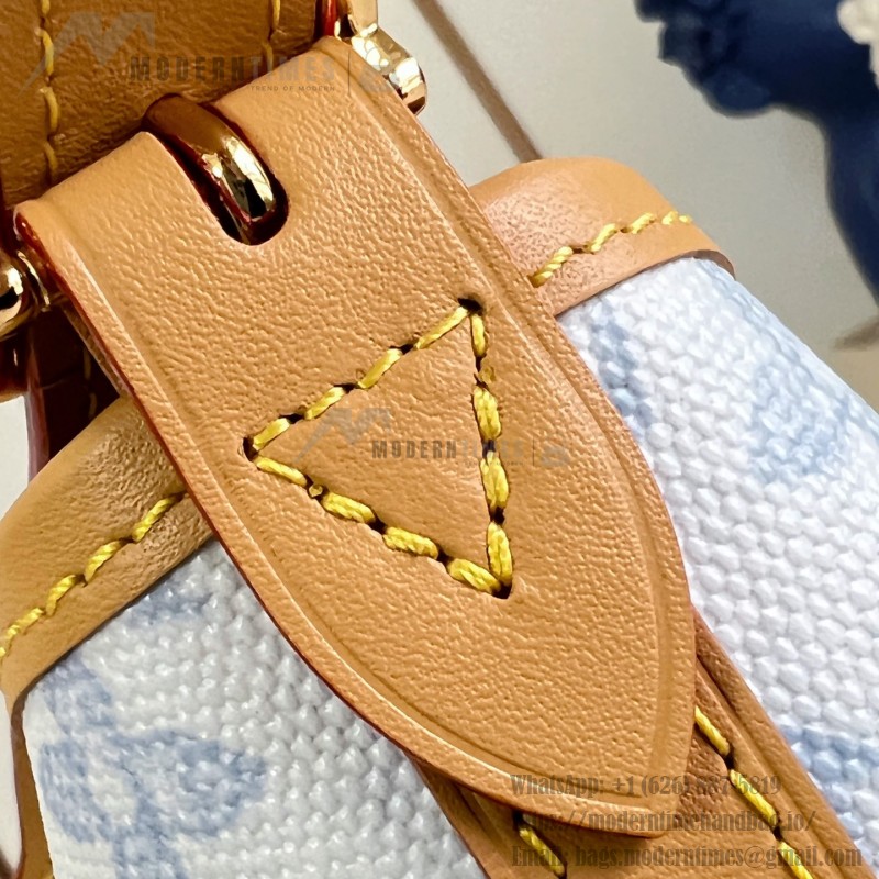 Louis Vuitton CarryAll PM Monogram Origine Bleu Courrier Shoulder Bag M27532 Front View