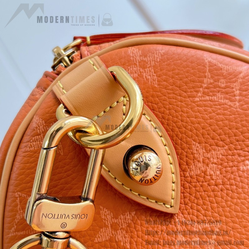 Louis Vuitton Speedy P9 Bandoulière 30 M13904 Embroidered Monogram Orange Leather Bag