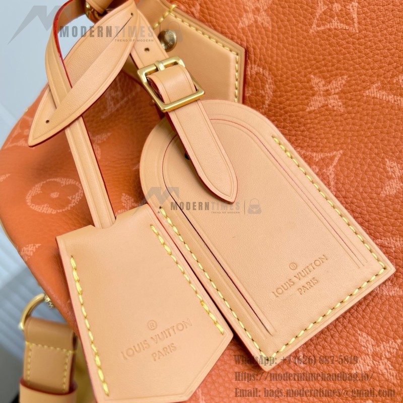 Louis Vuitton Speedy P9 Bandoulière 30 M13904 Embroidered Monogram Orange Leather Bag