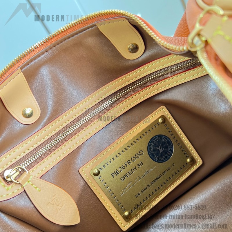 Louis Vuitton Speedy P9 Bandoulière 30 M13904 Embroidered Monogram Orange Leather Bag