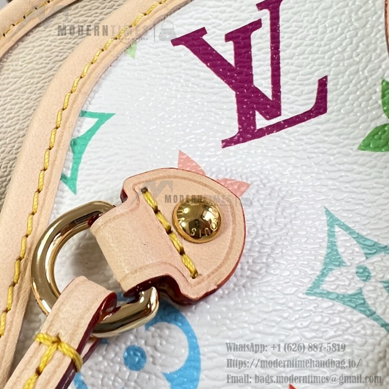 Louis Vuitton M27839 Neverwoof Medium Pet Carrier in White Monogram Multicolore Canvas