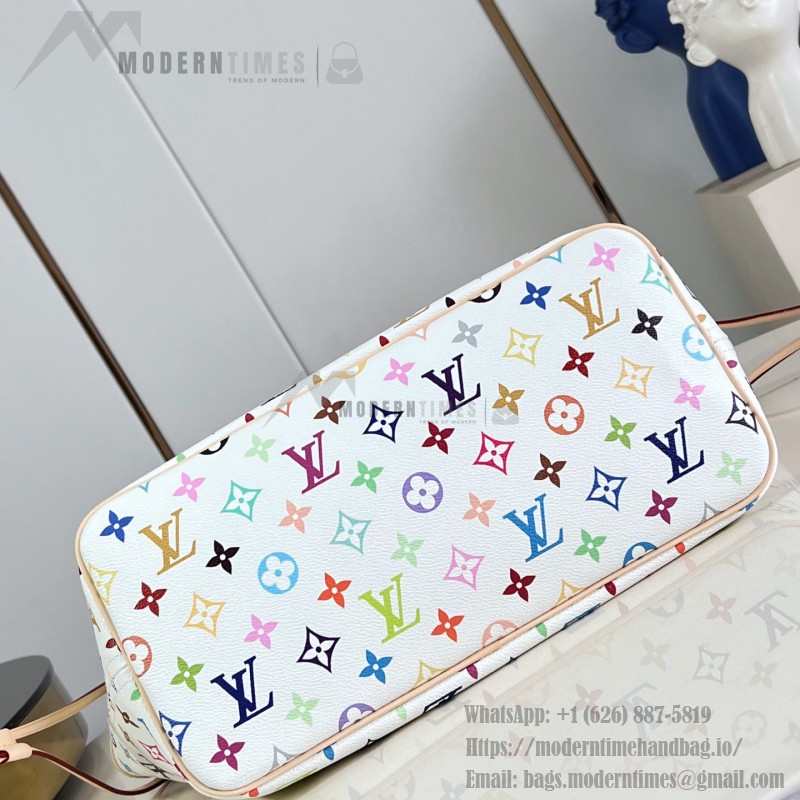 Louis Vuitton M27839 Neverwoof Medium Pet Carrier in White Monogram Multicolore Canvas
