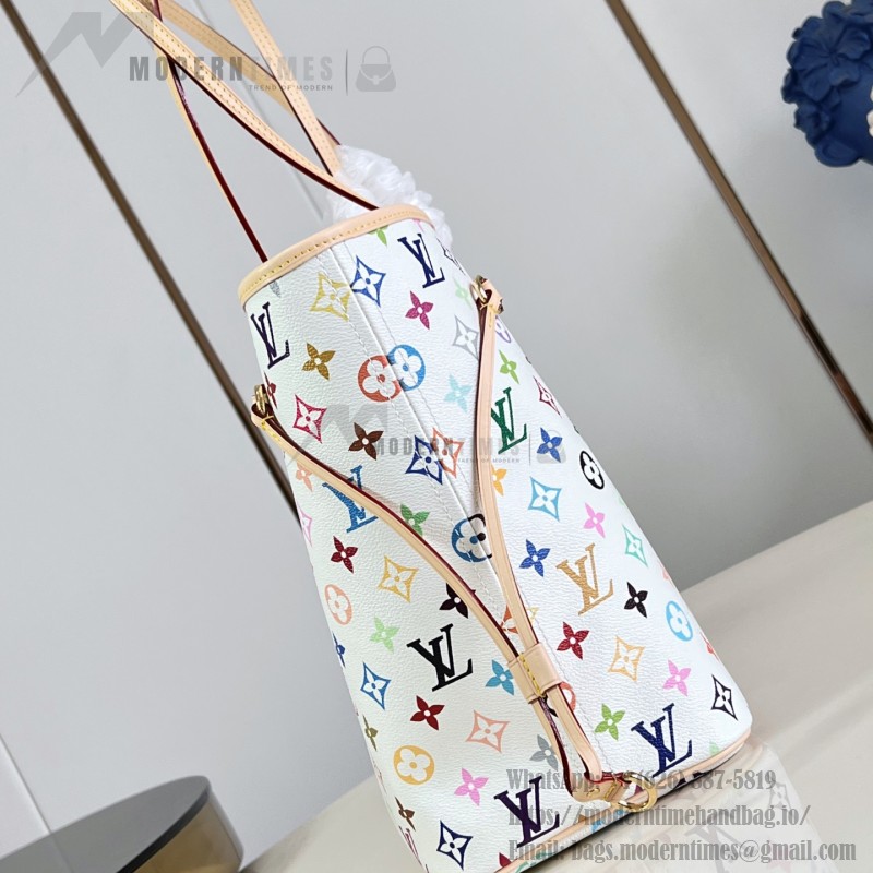 Louis Vuitton M27839 Neverwoof Medium Pet Carrier in White Monogram Multicolore Canvas