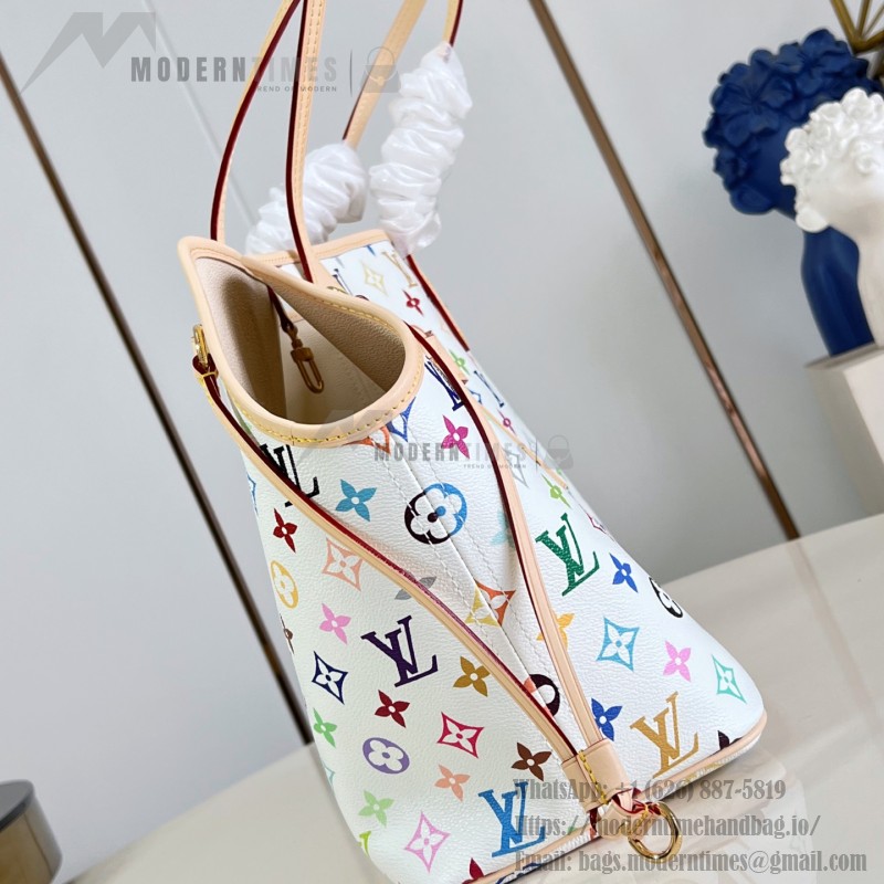 Louis Vuitton M27839 Neverwoof Medium Pet Carrier in White Monogram Multicolore Canvas