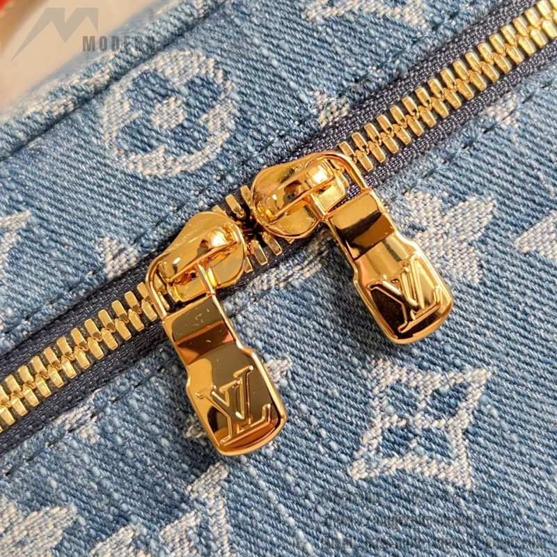 Louis Vuitton M27946 Nice Mini Cosmetic Pouch in Monogram Denim with Leather Trim