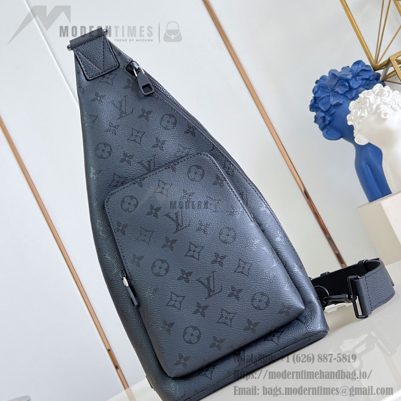 Louis Vuitton Duo Monogram Canvas Taïga Leather M28399 Replica Shoulder Bag