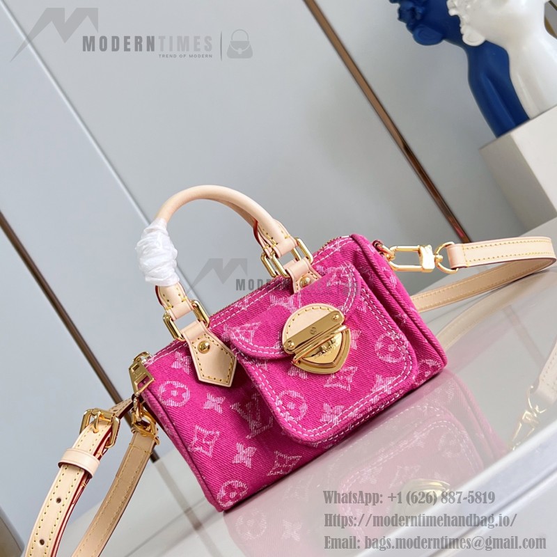 Louis Vuitton Nano Speedy Monogram Denim M27603 Replica Handbag