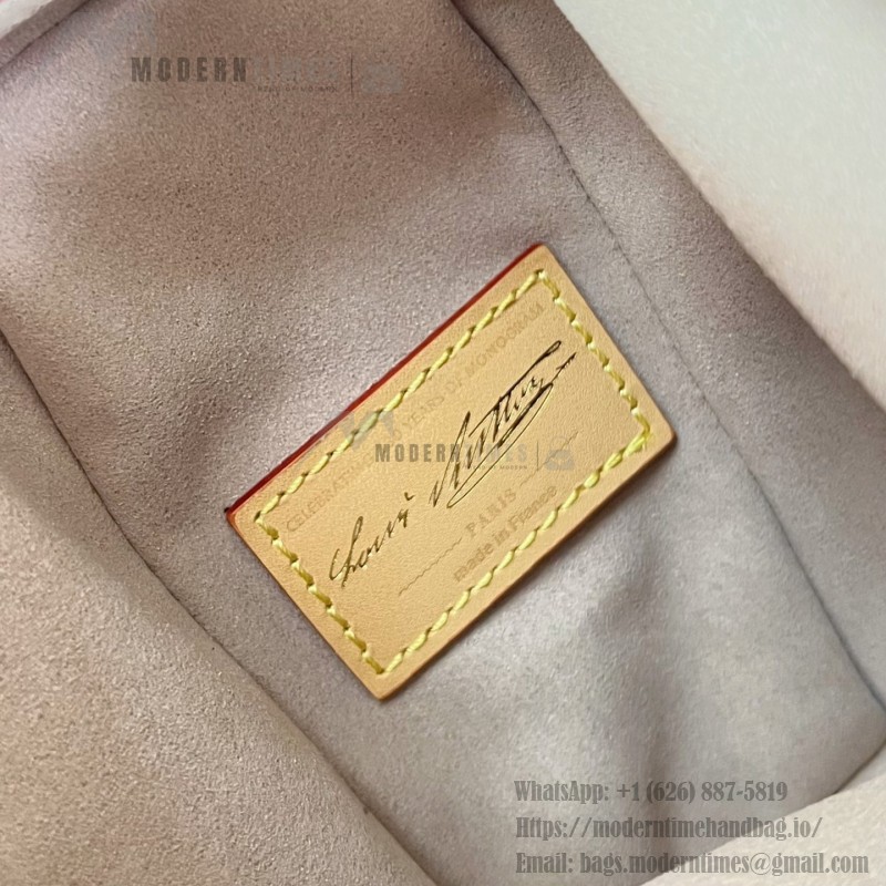 Louis Vuitton-inspired Side Trunk medium replica handbag in Monogram Bleu Courrier style