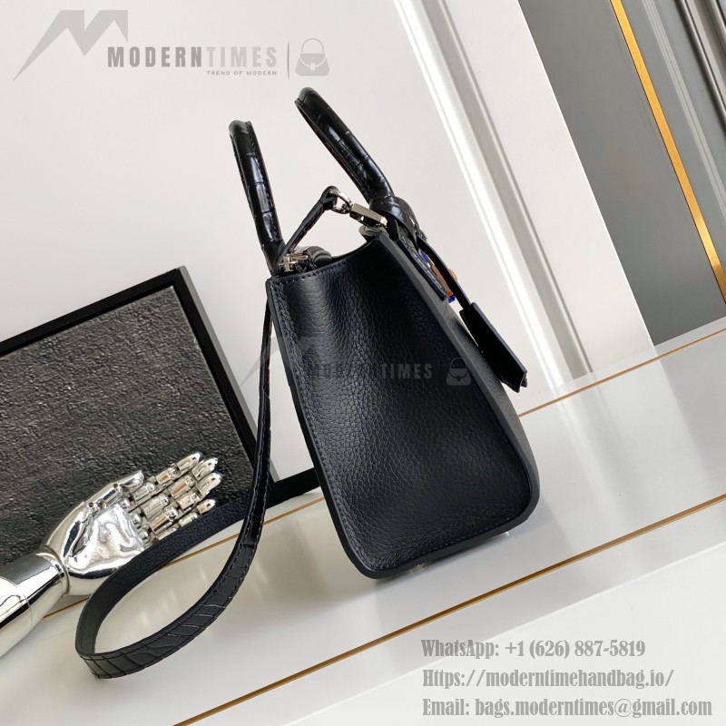Louis Vuitton-inspired dynamic chip replica handbag in gray black blue and green color options
