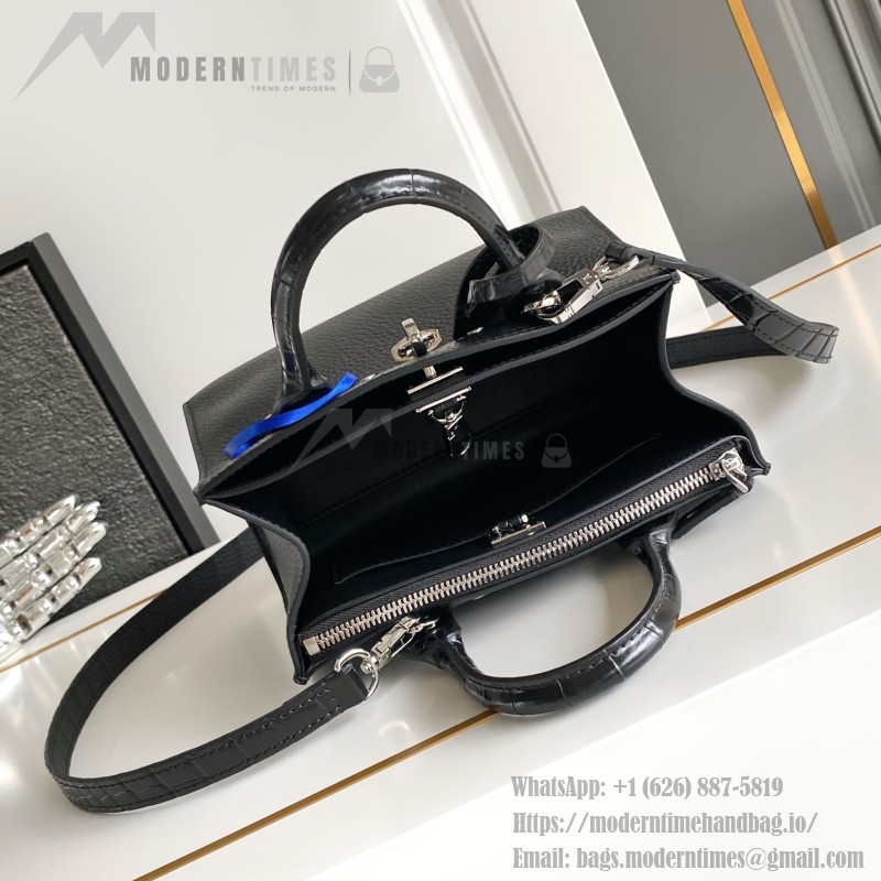 Louis Vuitton-inspired dynamic chip replica handbag in gray black blue and green color options