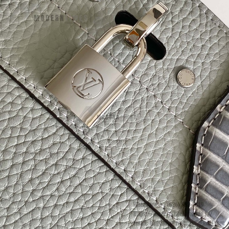 Louis Vuitton-inspired dynamic chip replica handbag in gray black blue and green color options