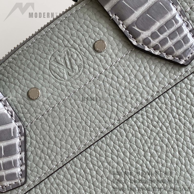 Louis Vuitton-inspired dynamic chip replica handbag in gray black blue and green color options