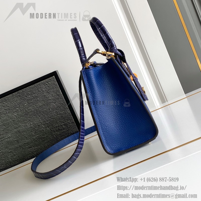 Louis Vuitton-inspired dynamic chip replica handbag in gray black blue and green color options