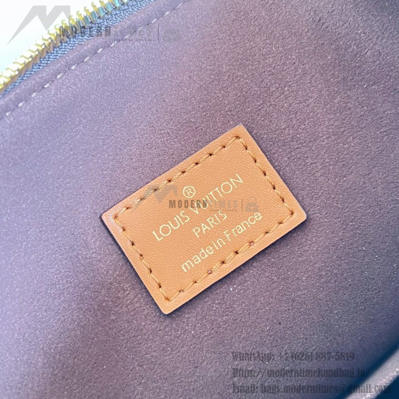 Louis Vuitton-inspired Out Of The Trunk Speedy 30 replica handbag with Monogram-style upper and metal trunk-style corners