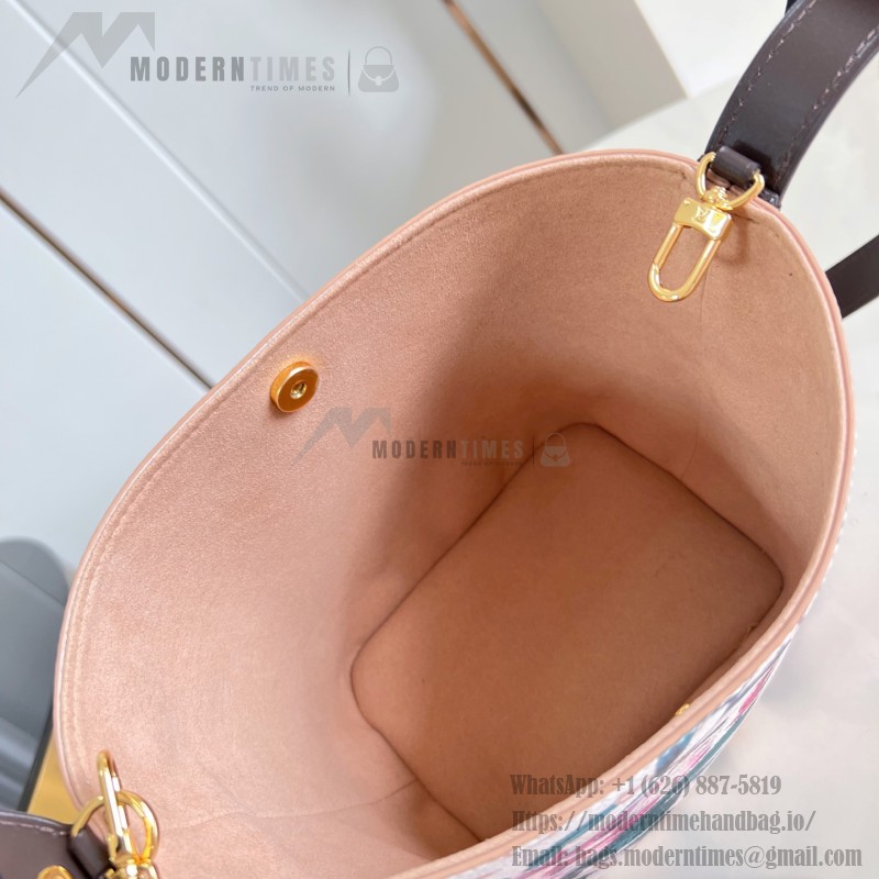 Louis Vuitton All In BB Monogram Eden Dune Floral Bucket Bag M29067 with leather trim and removable pouch
