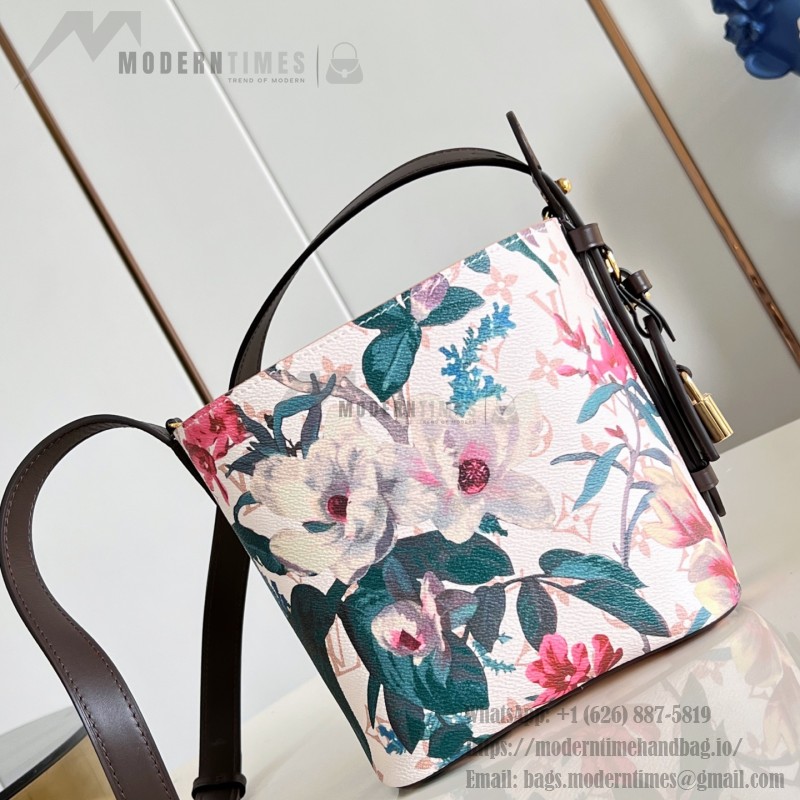 Louis Vuitton All In BB Monogram Eden Dune Floral Bucket Bag M29067 with leather trim and removable pouch