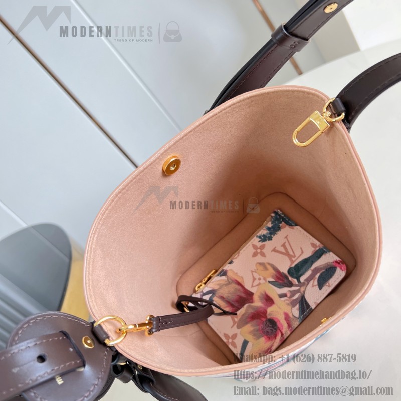 Louis Vuitton All In BB Monogram Eden Dune Floral Bucket Bag M29067 with leather trim and removable pouch