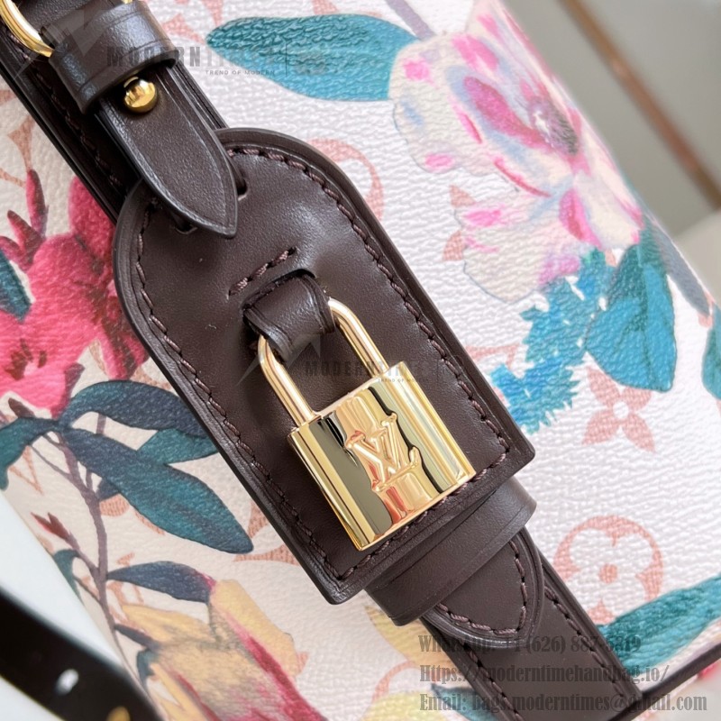 Louis Vuitton All In BB Monogram Eden Dune Floral Bucket Bag M29067 with leather trim and removable pouch