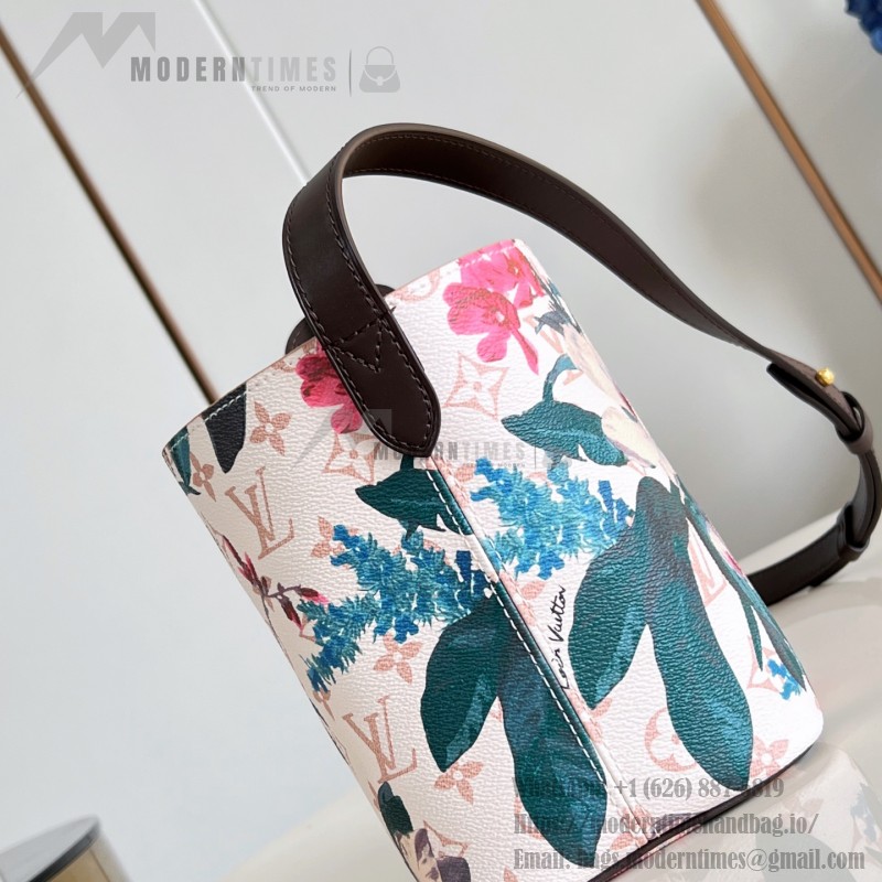 Louis Vuitton All In BB Monogram Eden Dune Floral Bucket Bag M29067 with leather trim and removable pouch