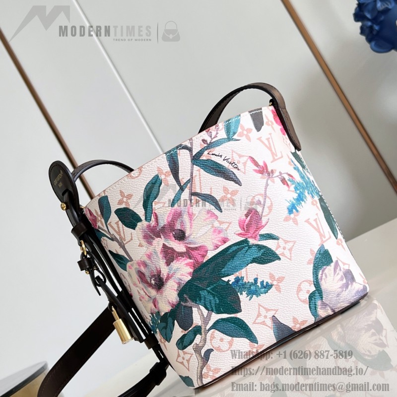 Louis Vuitton All In BB Monogram Eden Dune Floral Bucket Bag M29067 with leather trim and removable pouch