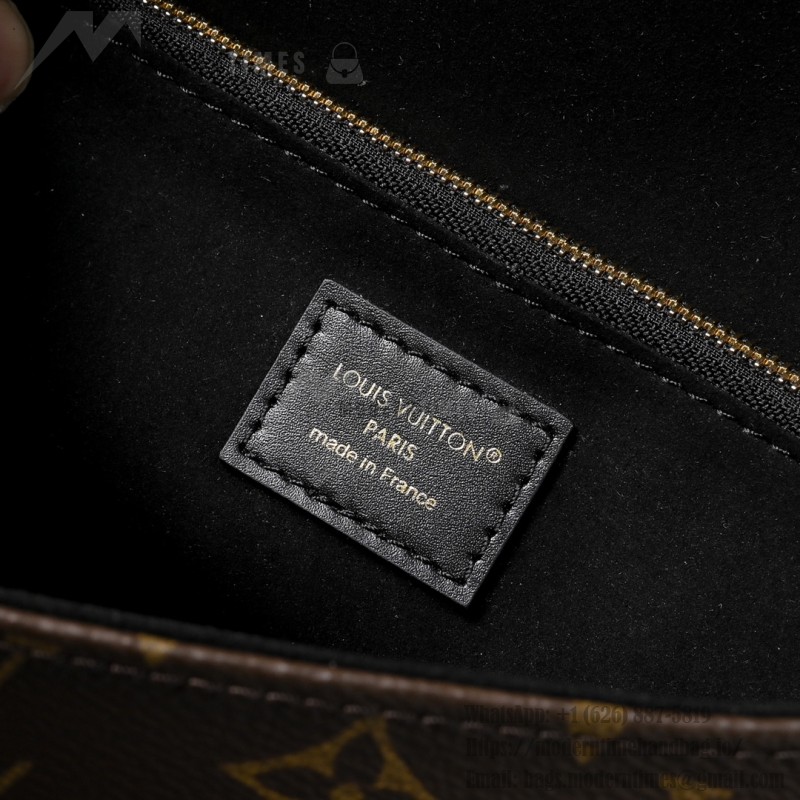 Louis Vuitton Trunkie Monogram Canvas Trunk Handbag M14526 with metal studs S-lock closure and chain strap