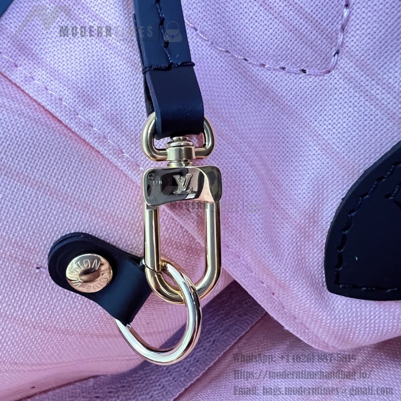 Louis Vuitton Neverfull MM Damier Ebene tote bag N41603 with steel-tone hardware leather trim and removable zip pouch