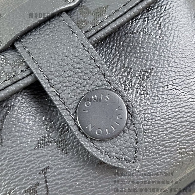 Louis Vuitton Cargo Mini Monogram Midnight dark gray handbag M26726 with matte metal hardware grained leather trim and adjustable shoulder strap