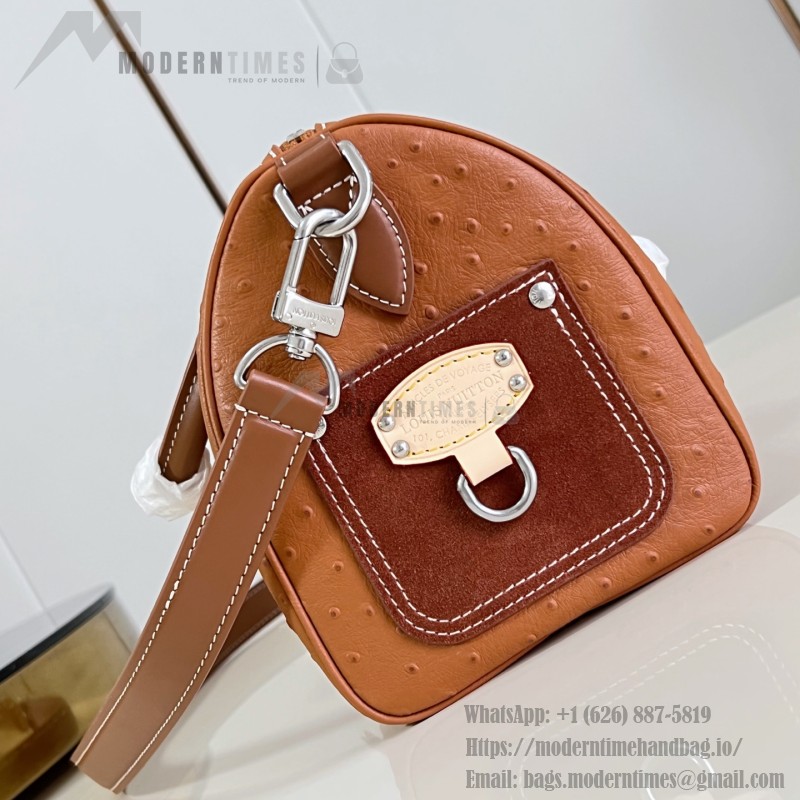 Louis Vuitton Speedy P9 Bandoulière 25 Monogram leather handbag N89119 with polished metal hardware and lambskin lining