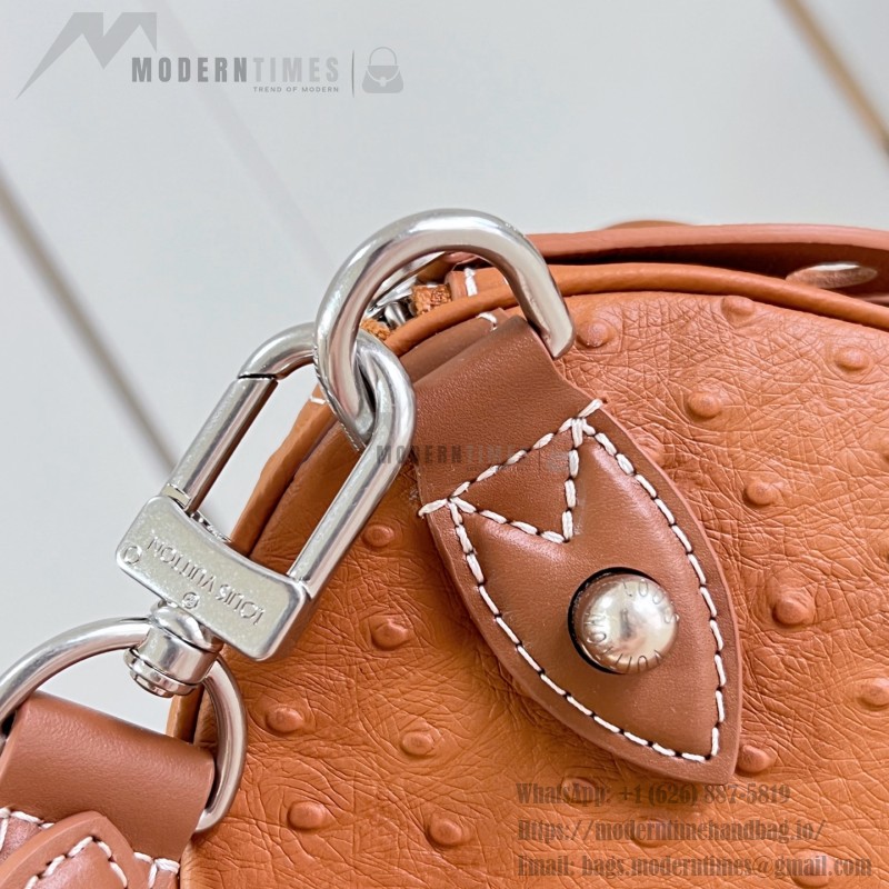 Louis Vuitton Speedy P9 Bandoulière 25 Monogram leather handbag N89119 with polished metal hardware and lambskin lining