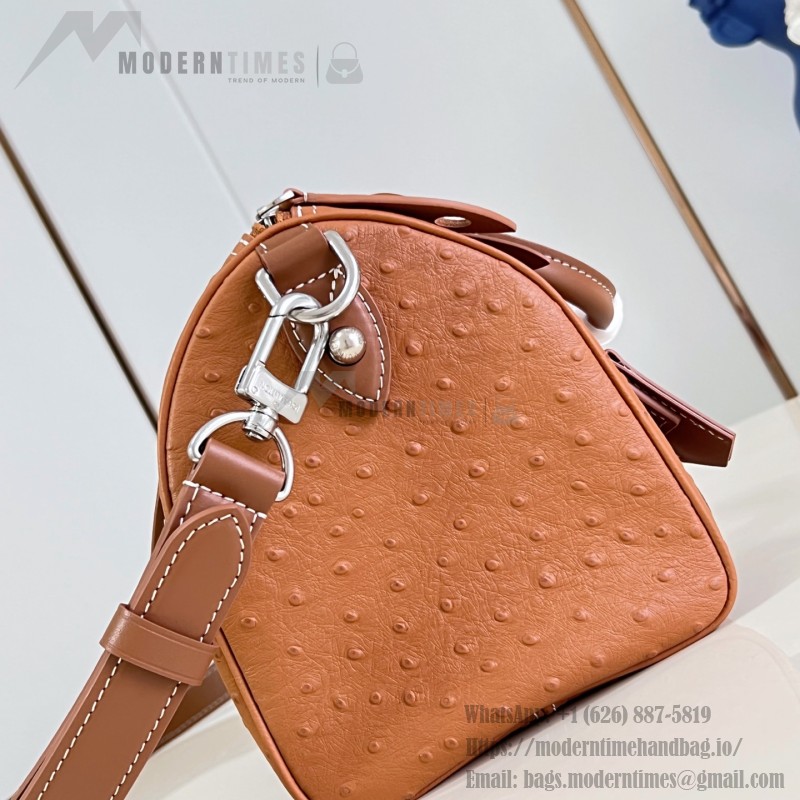 Louis Vuitton Speedy P9 Bandoulière 25 Monogram leather handbag N89119 with polished metal hardware and lambskin lining
