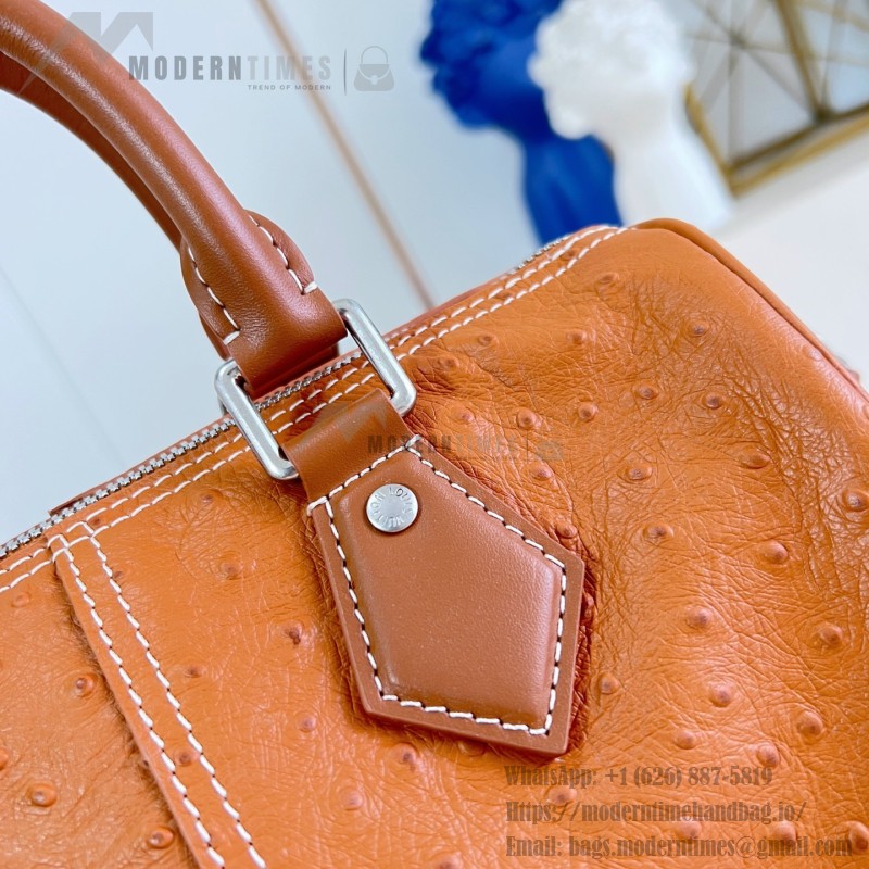 Louis Vuitton Speedy P9 Bandoulière 25 Monogram leather handbag N89119 with polished metal hardware and lambskin lining