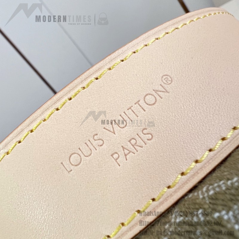 Louis Vuitton CarryAll Cargo PM Denim Rendez-Vous handbag in blue and military green denim with leather trim and luggage tag