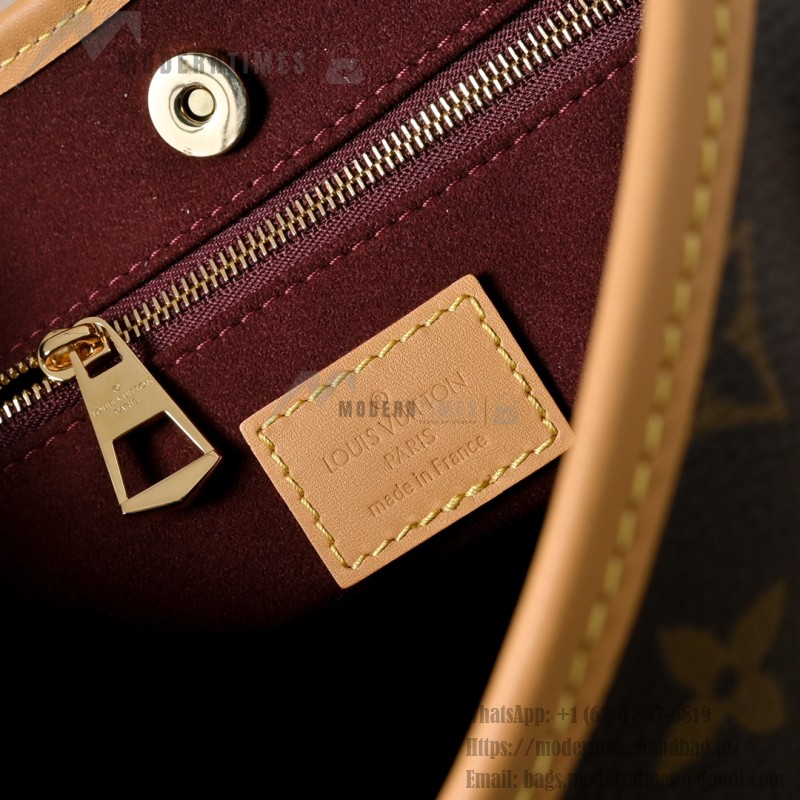  Louis Vuitton CarryAll BB Monogram vintage handbag M13014 with decorative chain leather luggage tag and drawstring closure